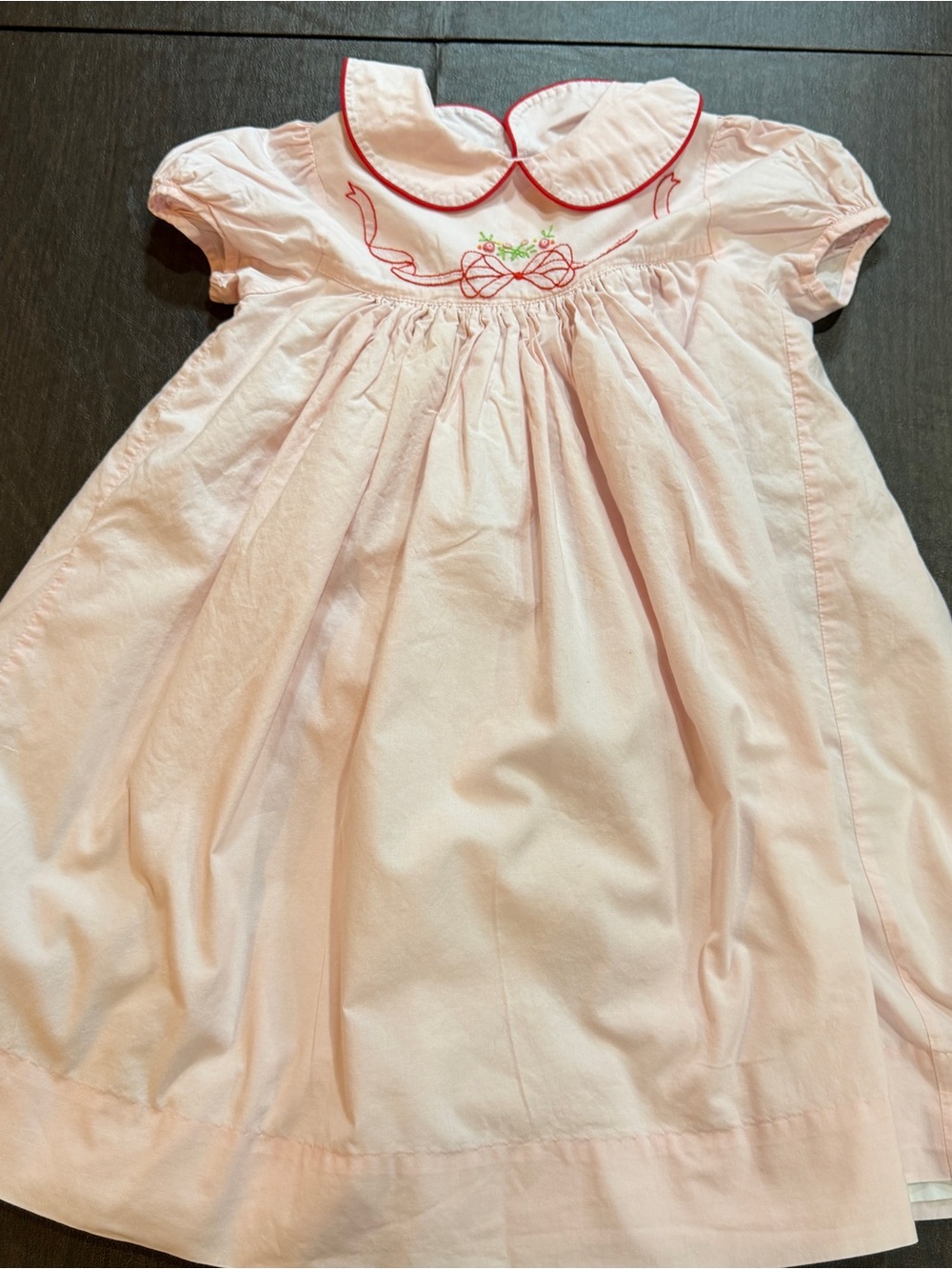 The Proper Peony Pink Embroidered Baby Girl Dress Sz 4T
